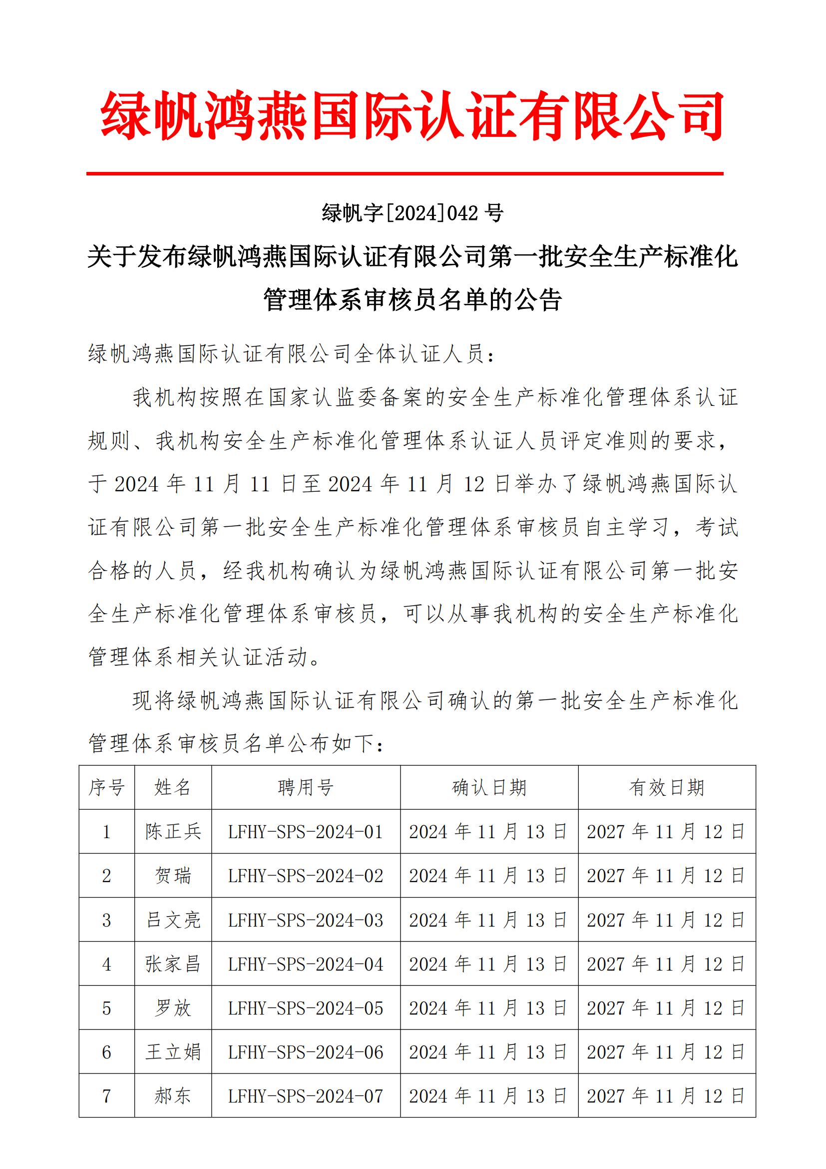 06==bsports必一体育发布bsports必一体育第一批安全生产标准化管理体系审核员名单的公告20241113_00